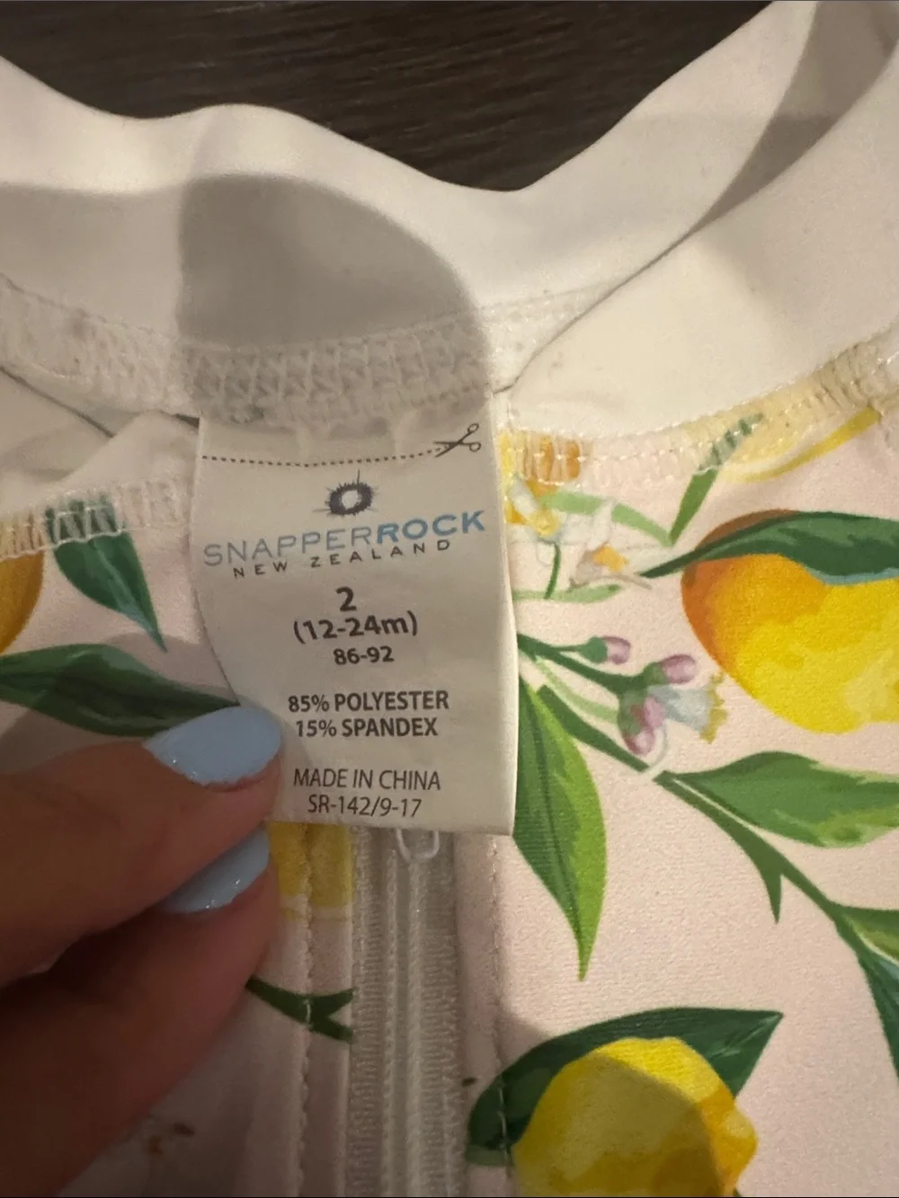 Snapper Rock White One-Piece Swimsuit with Yellow Lemon Print